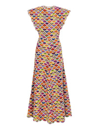 Robe maxi évasée en cachemire - Multicolor