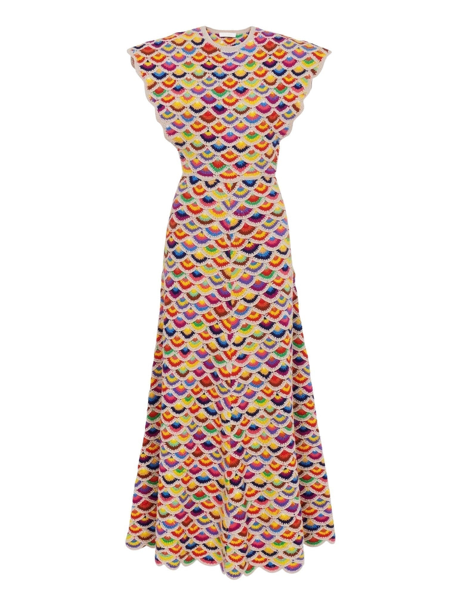 Robe maxi évasée en cachemire - Multicolor