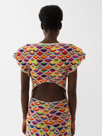Robe maxi évasée en cachemire - Multicolor