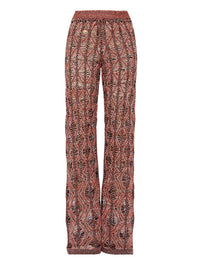 Pantalon en lin ajourée - Folk Orange