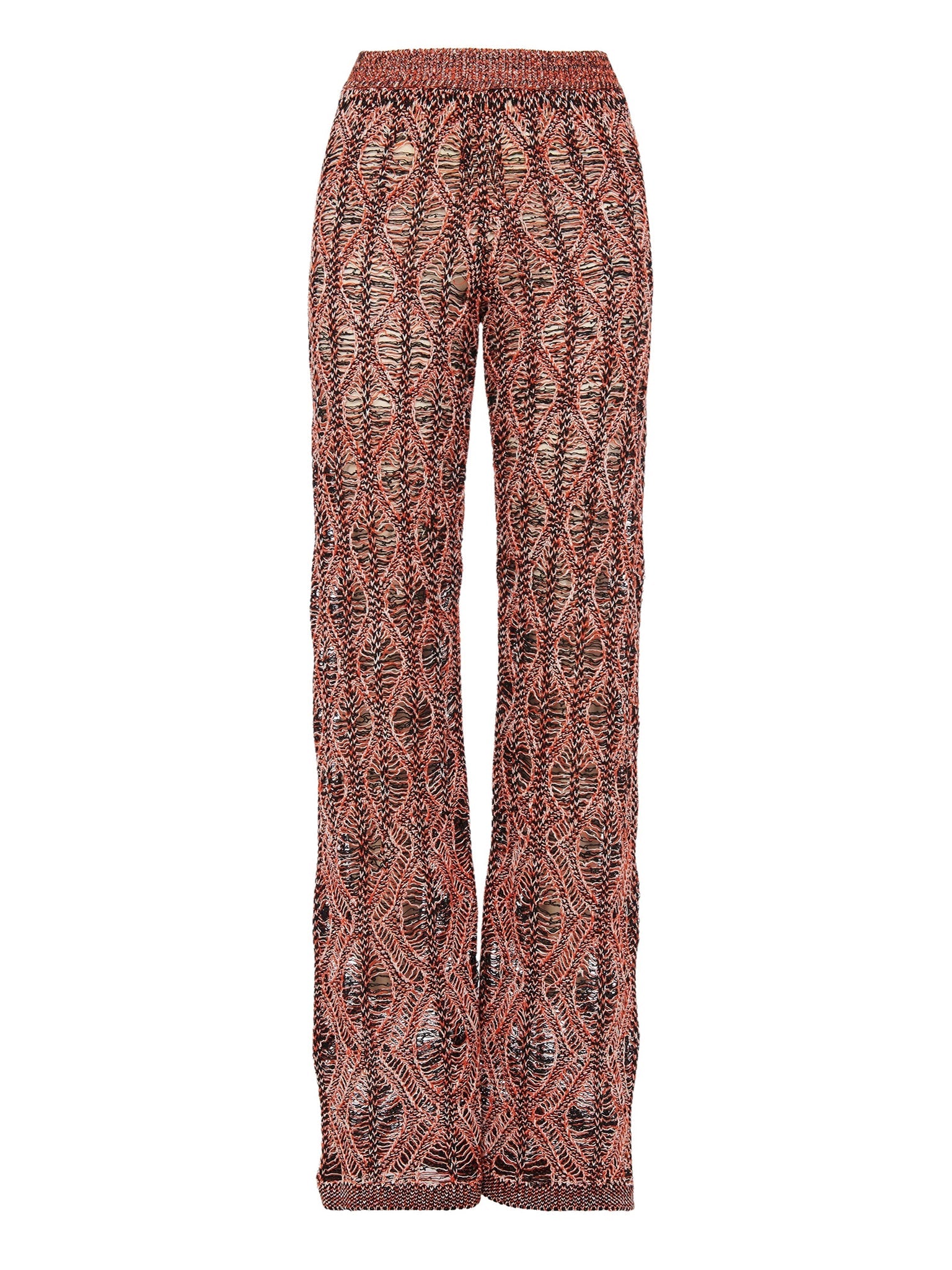 Pantalon en lin ajourée - Folk Orange