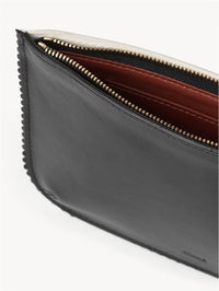Pochette Linda en cuir brillant tricolore - Black