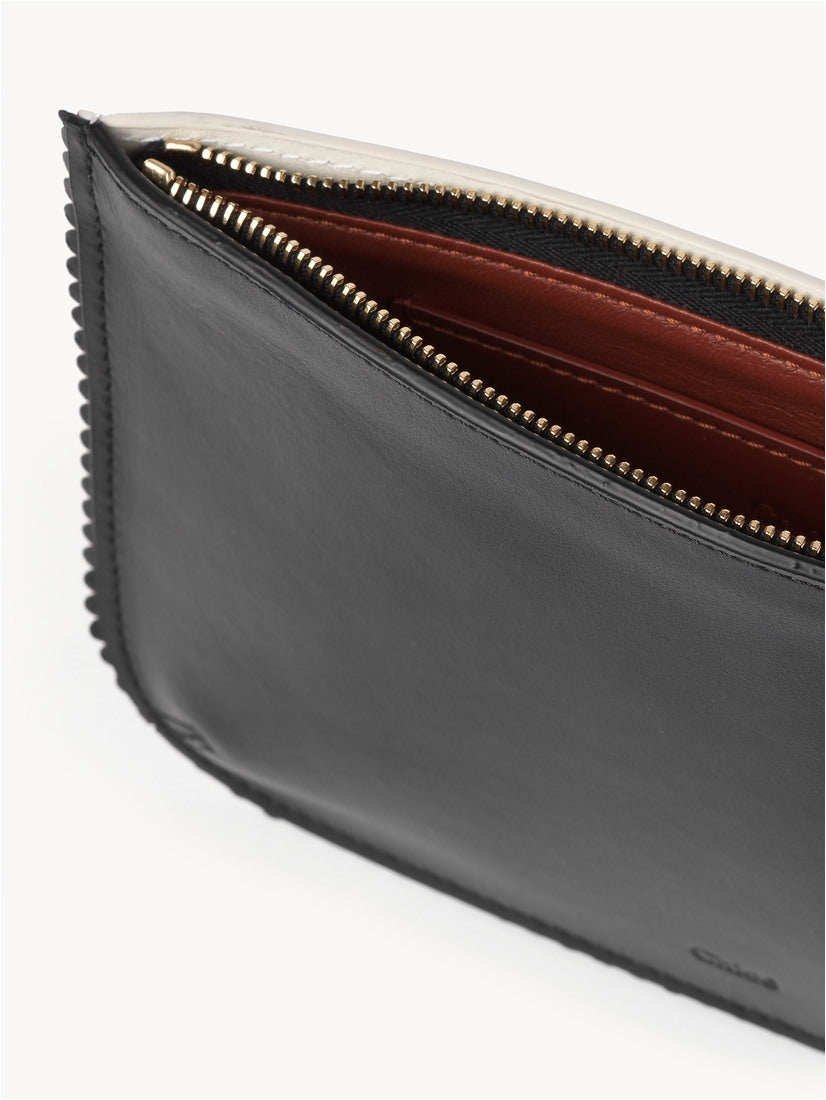 Pochette Linda en cuir brillant tricolore - Black
