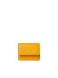 Petit portefeuille à trois volets Linda en cuir - Sunflower Yellow