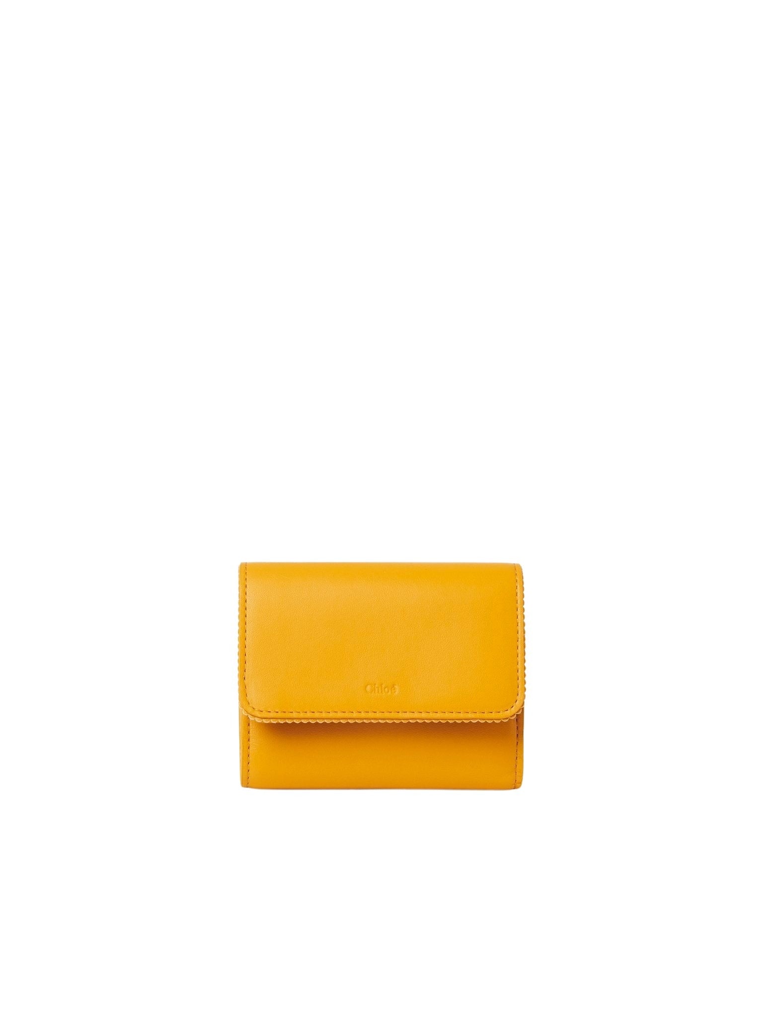 Petit portefeuille à trois volets Linda en cuir - Sunflower Yellow