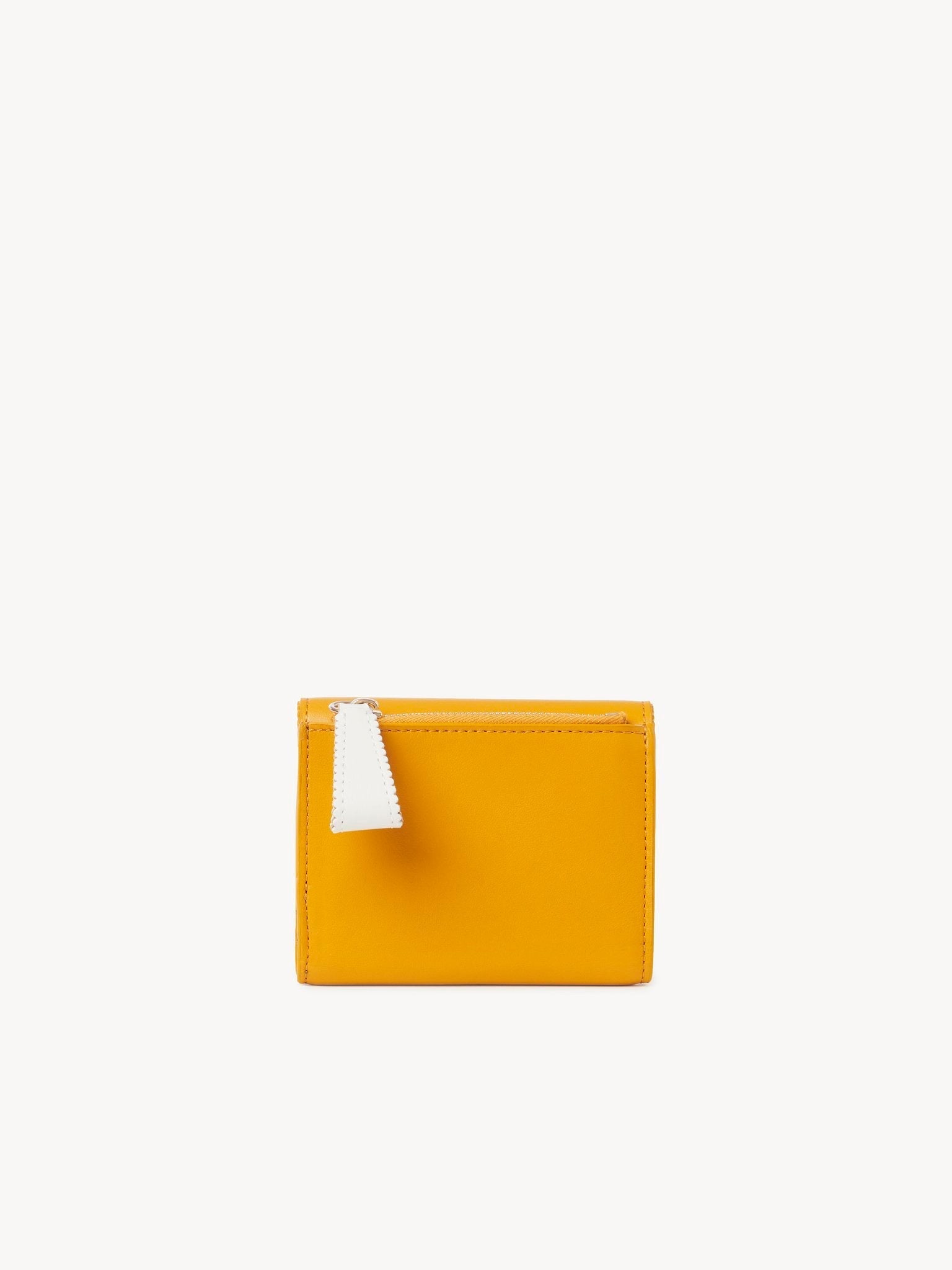 Petit portefeuille à trois volets Linda en cuir - Sunflower Yellow
