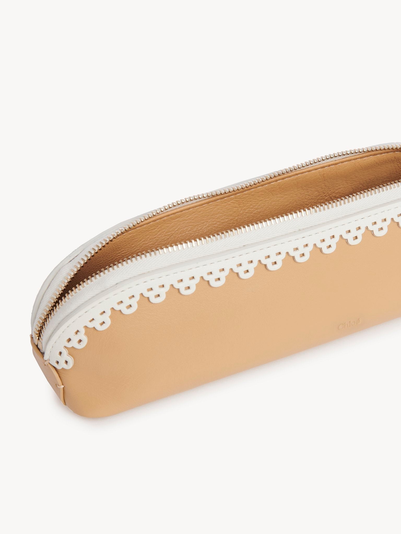 Petite trousse à maquillage Linda en cuir - Soft Tan