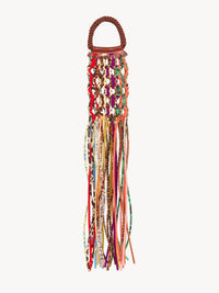 Sac pochette de téléphone Lolla en soie et cuir - Multicolor