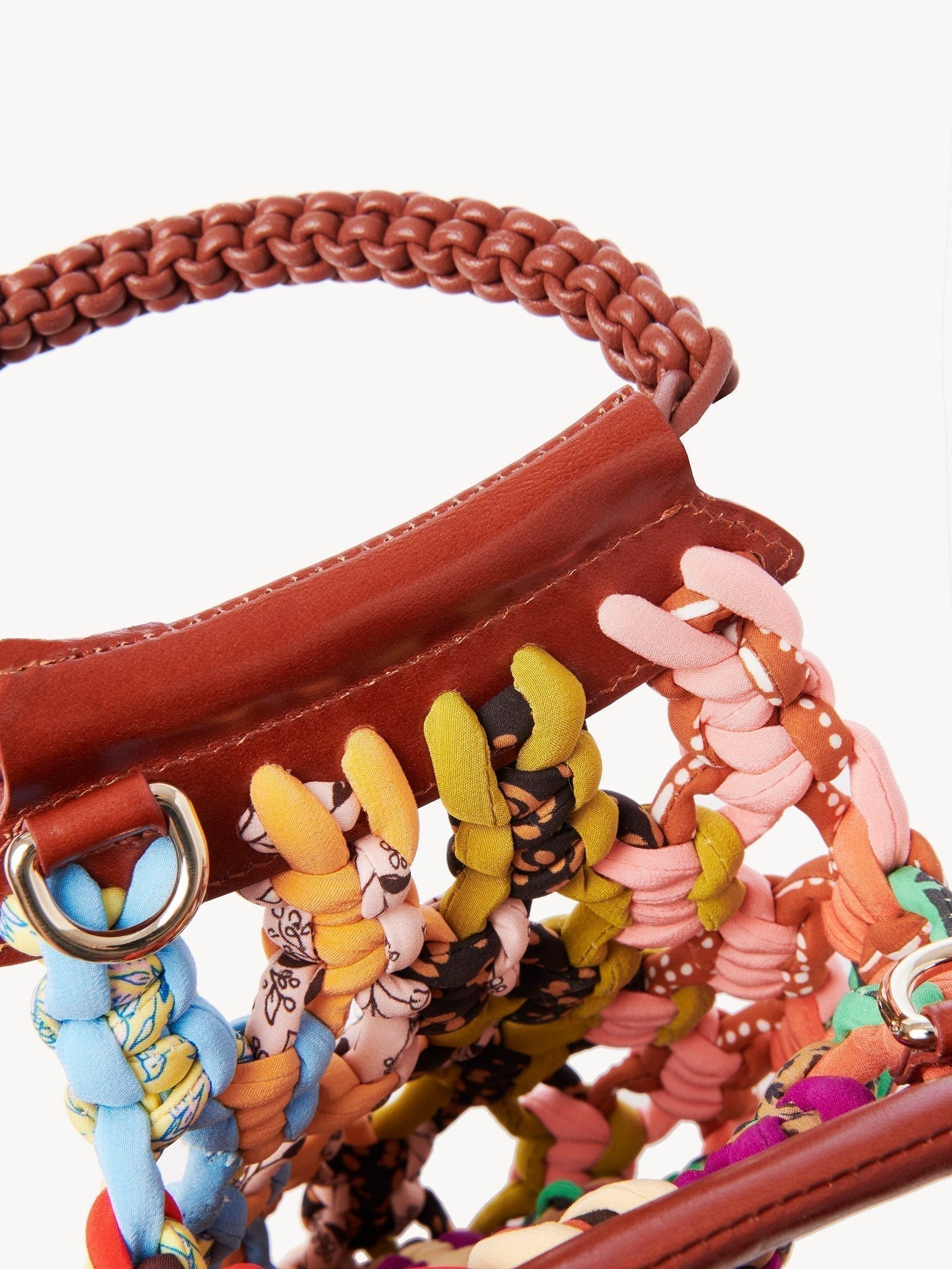 Sac pochette de téléphone Lolla en soie et cuir - Multicolor