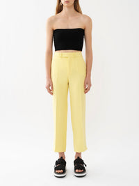 Pantalon costume court en soie - Radiant Yellow