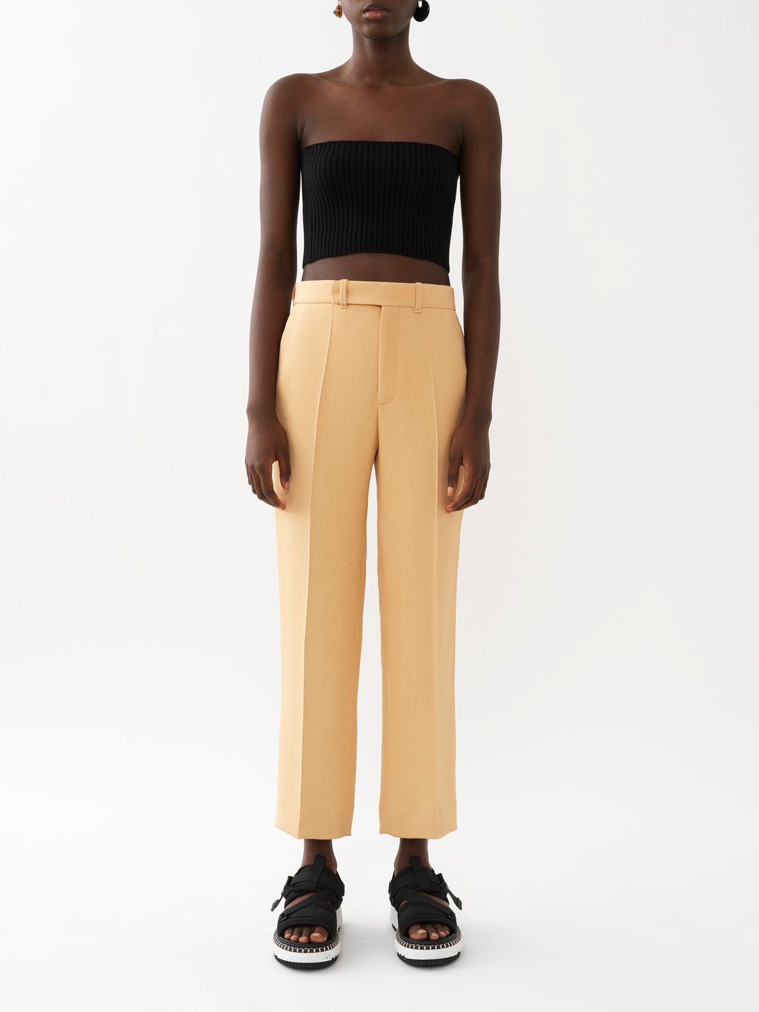 Pantalon costume court en soie - Desert Dust