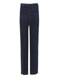 Pantalon costume court twill en lin - Deep Ocean