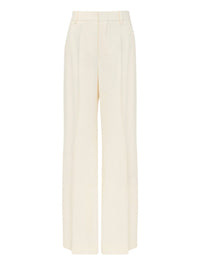 Pantalon large en lin plis marqués - Seedpearl Beige