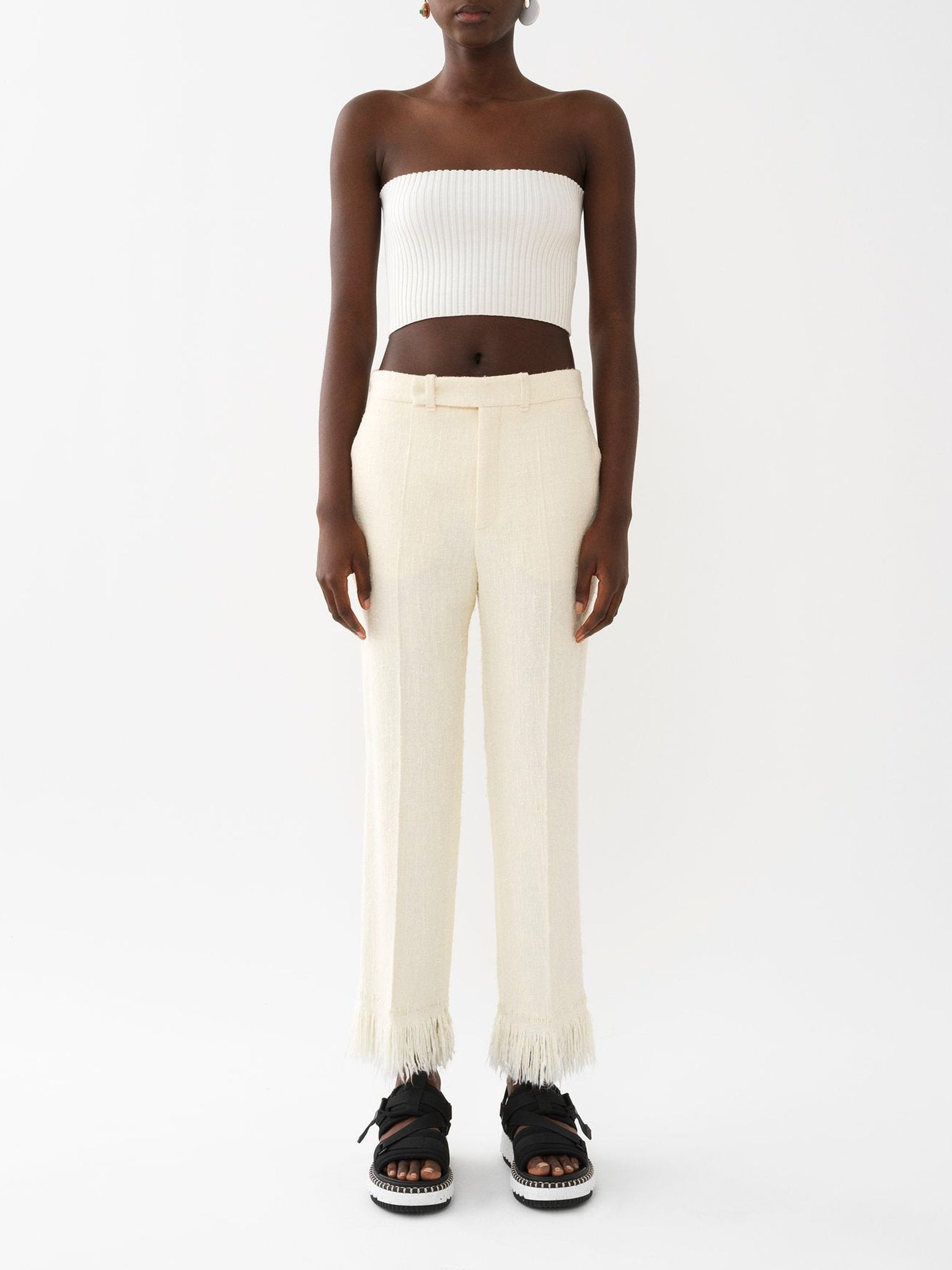 Pantalon costume court à franges en soie - Vanilla Ice