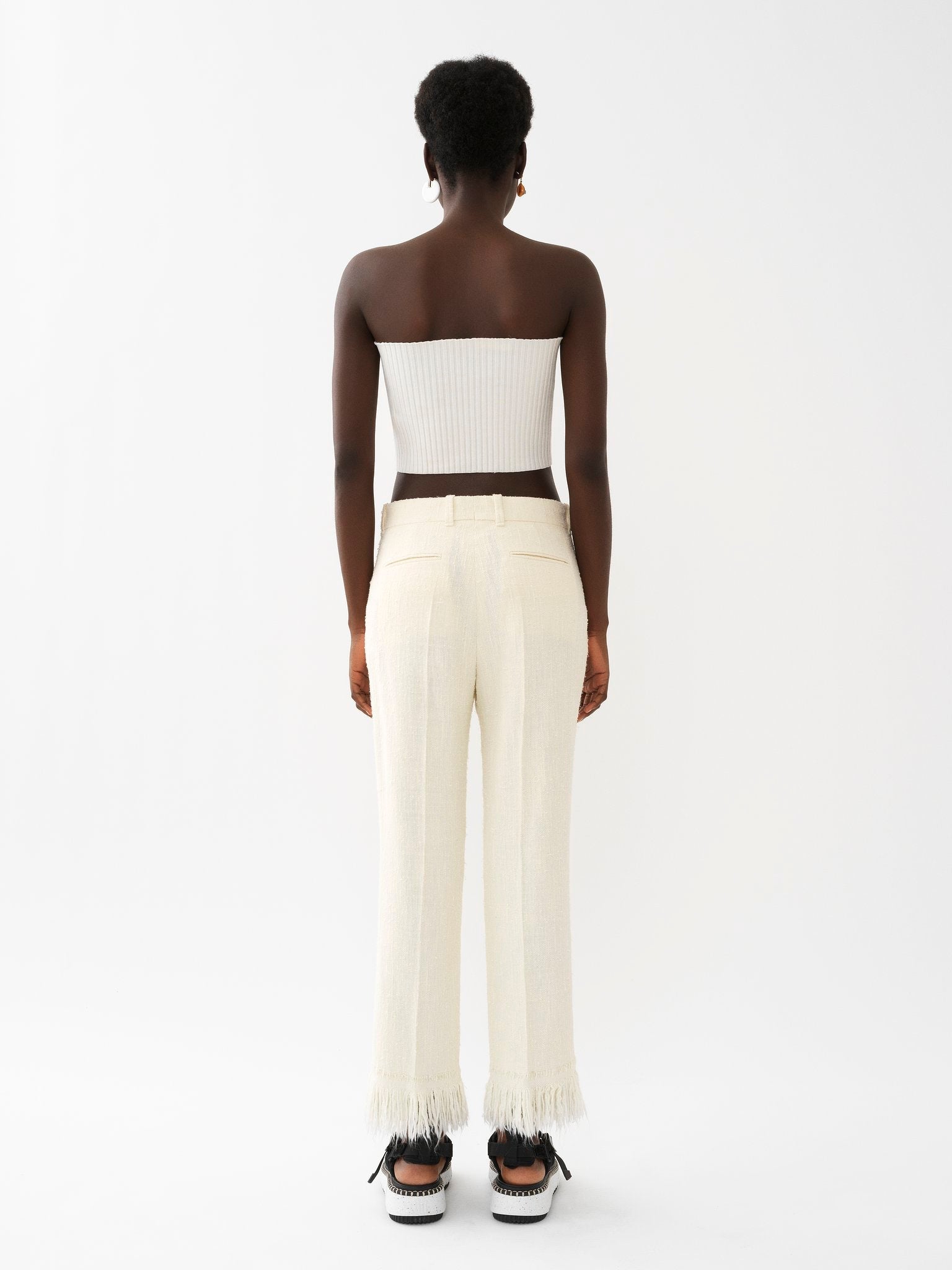 Pantalon costume court à franges en soie - Vanilla Ice