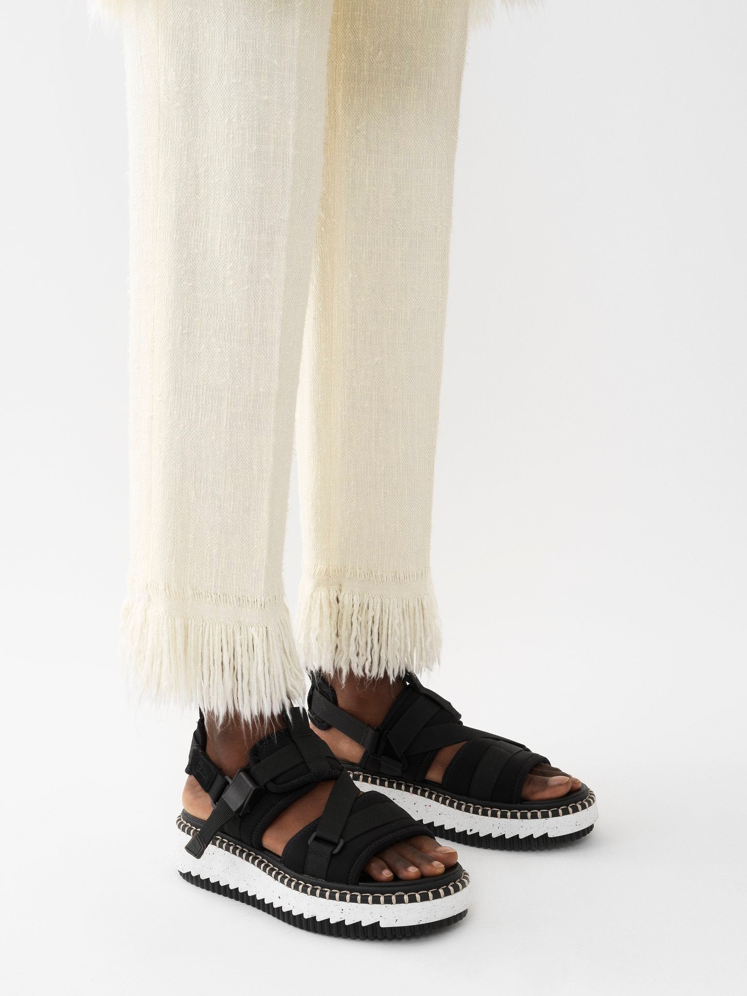 Pantalon costume court à franges en soie - Vanilla Ice