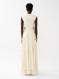 Robe longue frangée en soie - Vanilla Ice