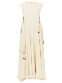 Robe longue frangée en soie - Vanilla Ice