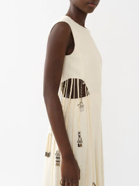 Robe longue frangée en soie - Vanilla Ice
