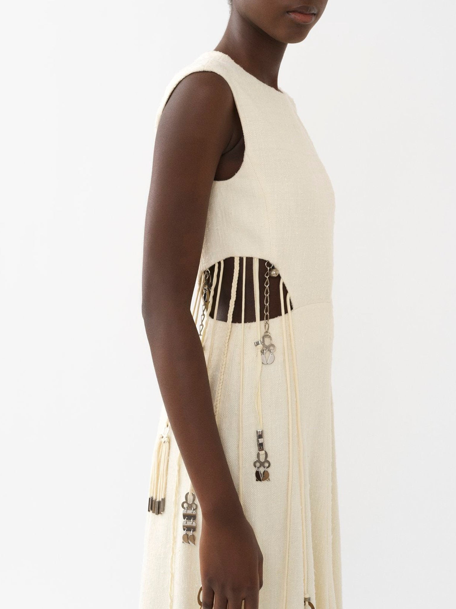 Robe longue frangée en soie - Vanilla Ice