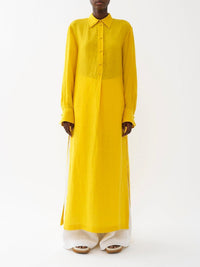 Robe chemise en lin - Mustard