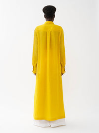 Robe chemise en lin - Mustard