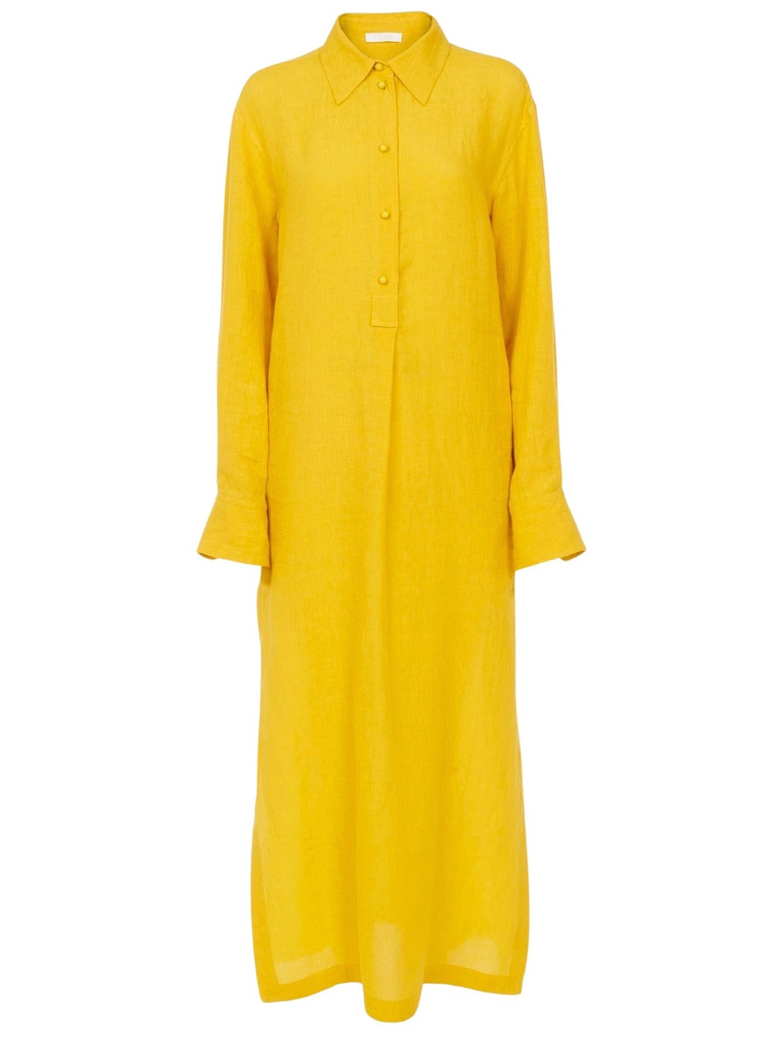 Robe chemise en lin - Mustard