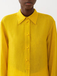Robe chemise en lin - Mustard