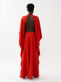 Robe caftan longue en soie - Baroque Orange