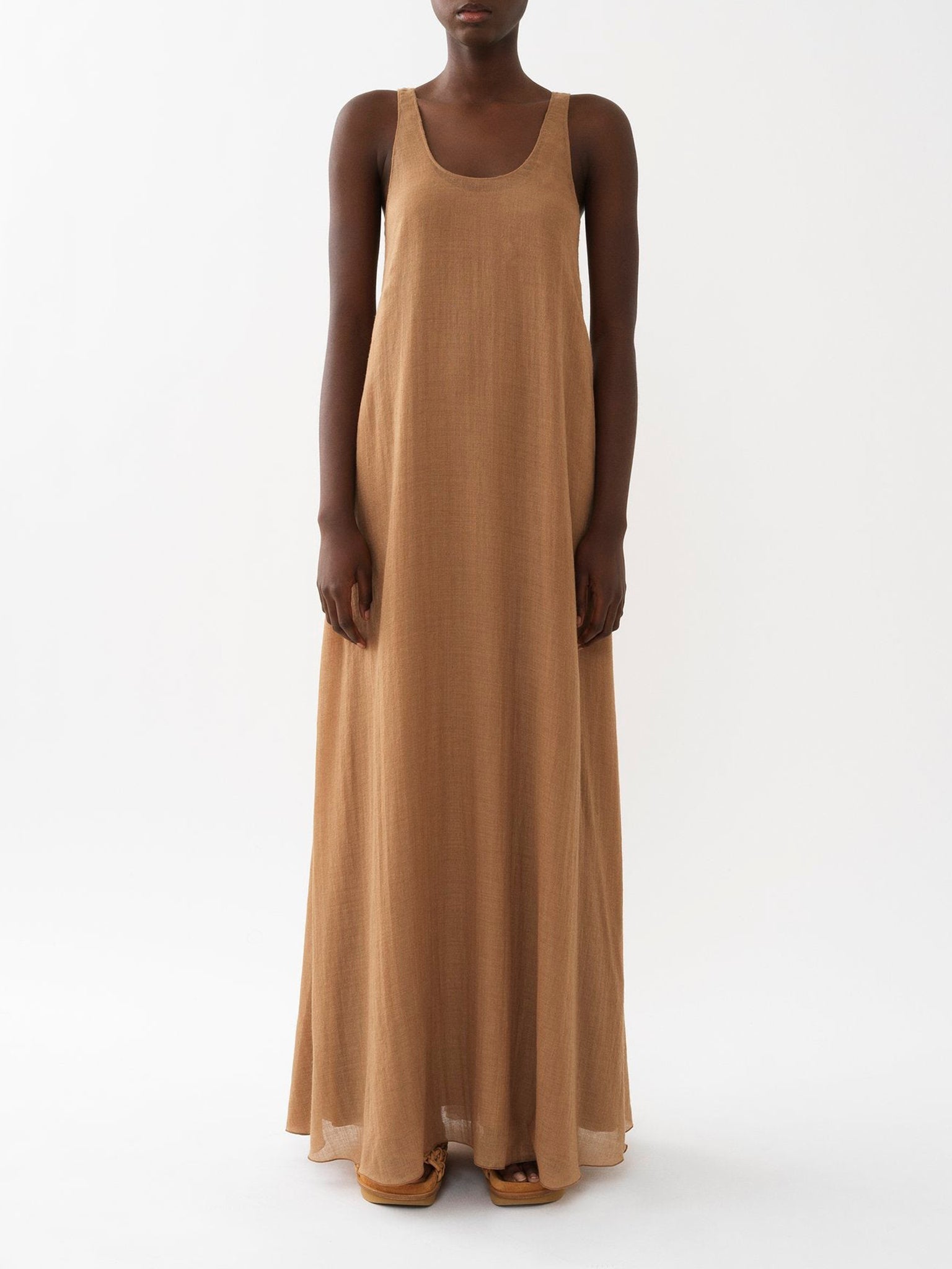 Robe maxi en cachemire - Mustard Brown