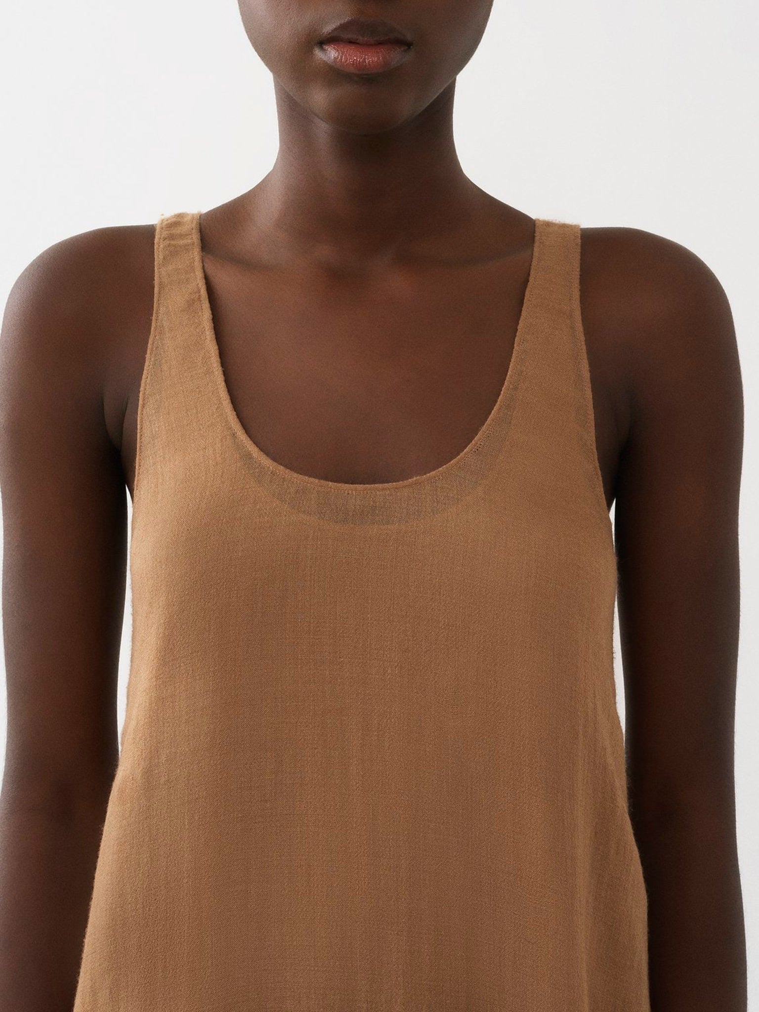 Robe maxi en cachemire - Mustard Brown