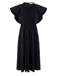 Robe courte smockée en lin - Ink Navy