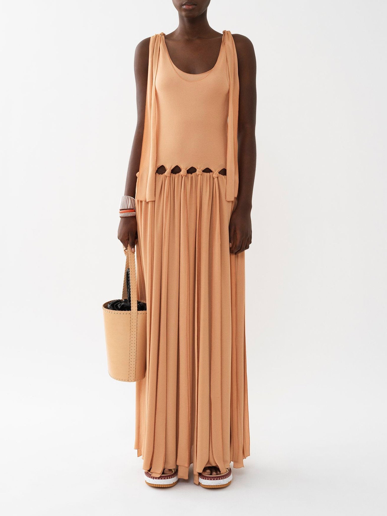Robe longue nouée - Smoked Ochre