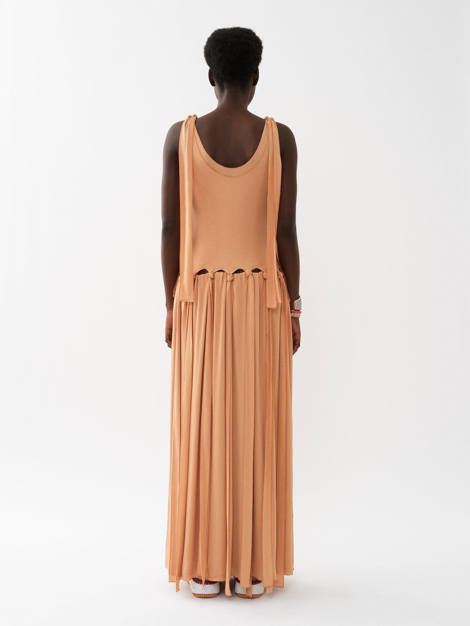 Robe longue nouée - Smoked Ochre