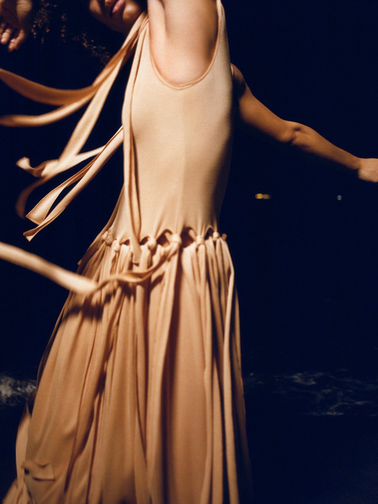 Robe longue nouée - Smoked Ochre