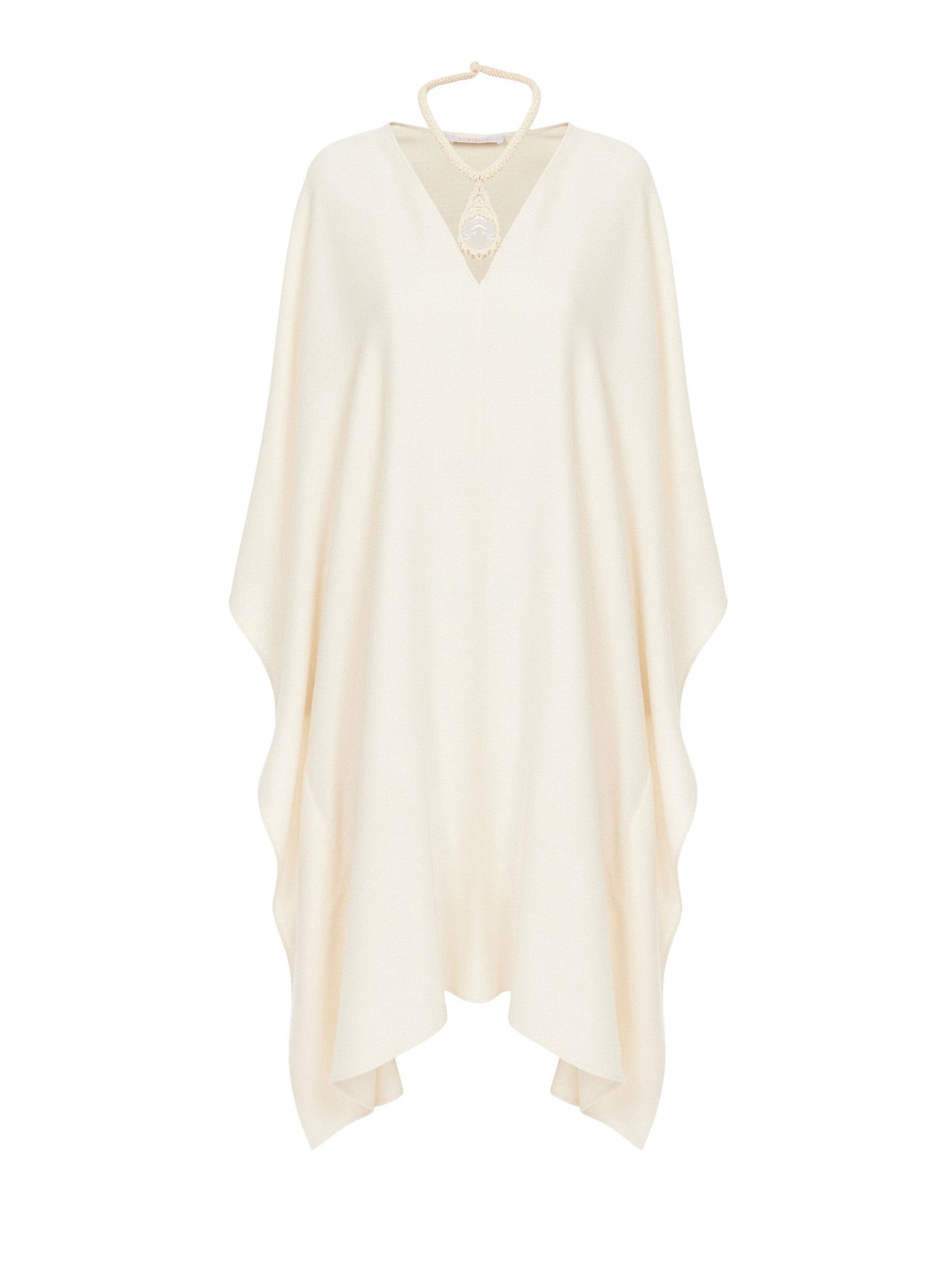 Robe caftan midi en soie - Pristine White