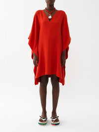 Robe caftan midi en soie - Baroque Orange