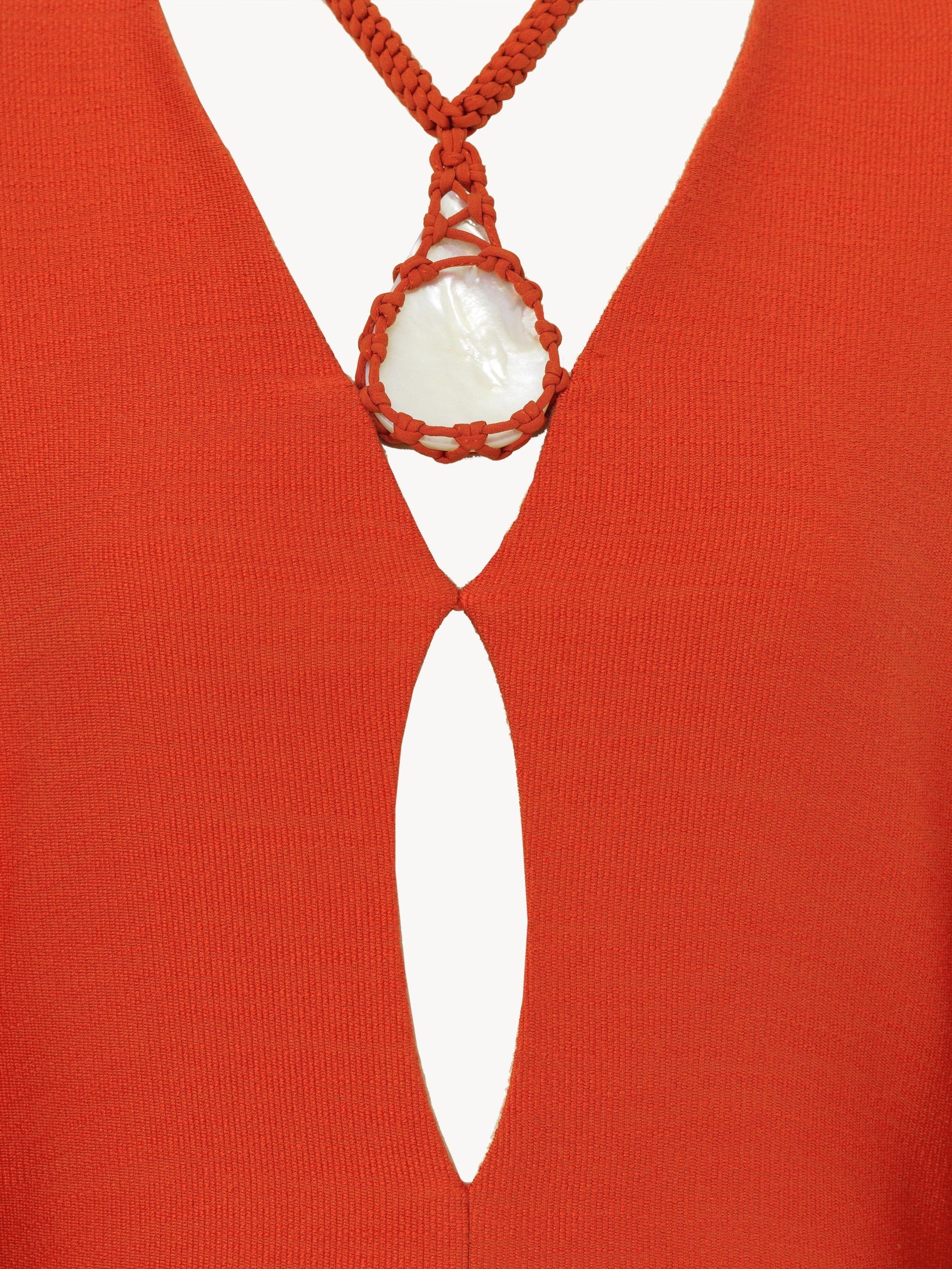 Robe caftan longue en soie - Baroque Orange