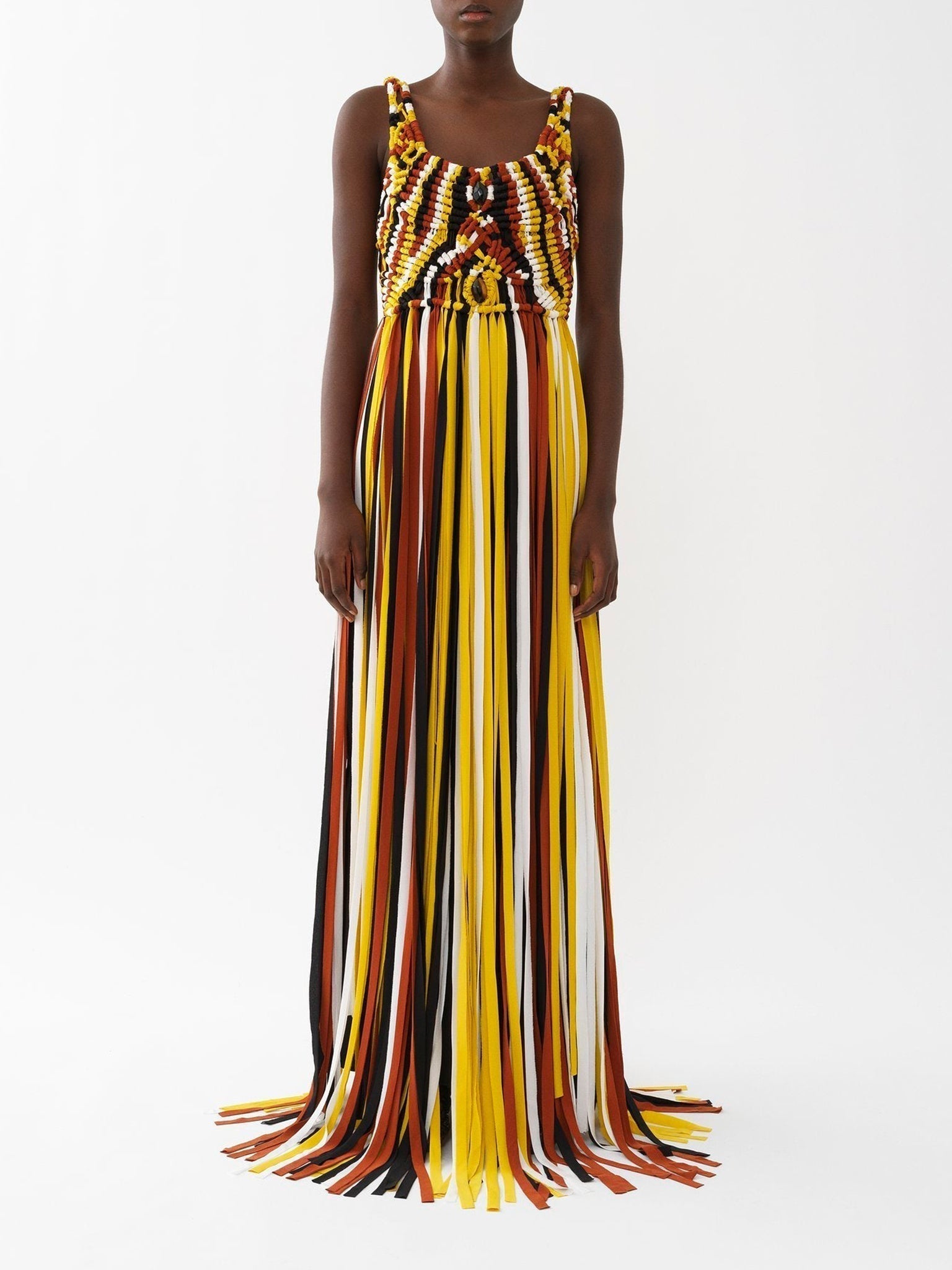 Robe à encolure américaine en soie - Multicolor