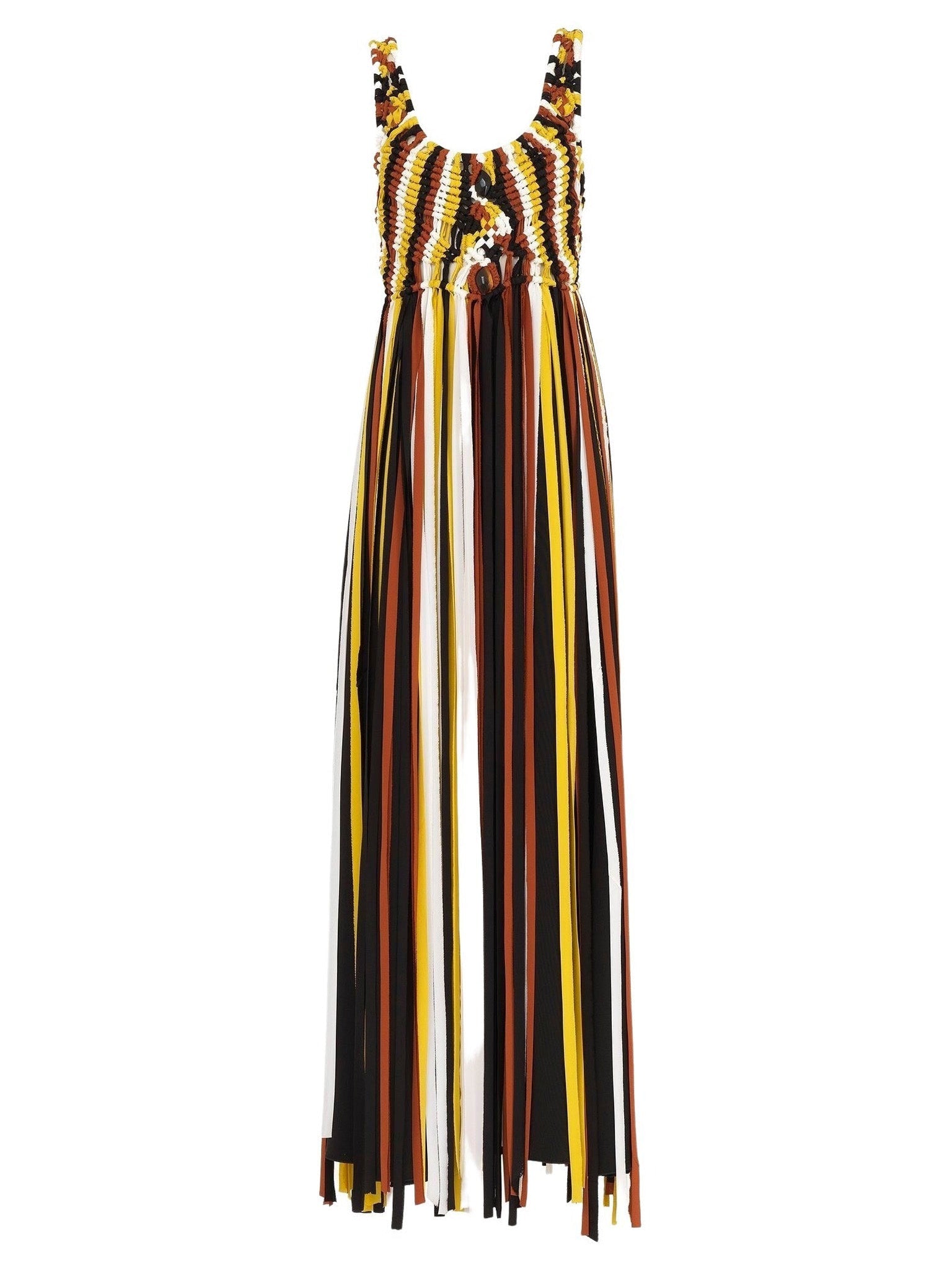 Robe à encolure américaine en soie - Multicolor