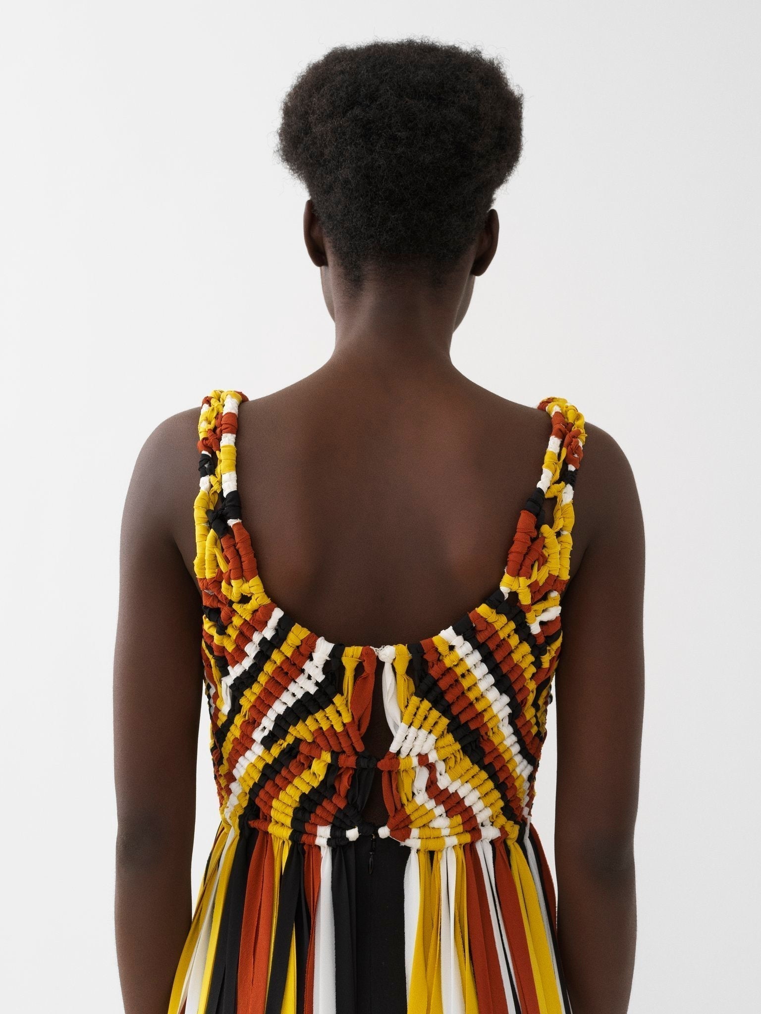 Robe à encolure américaine en soie - Multicolor