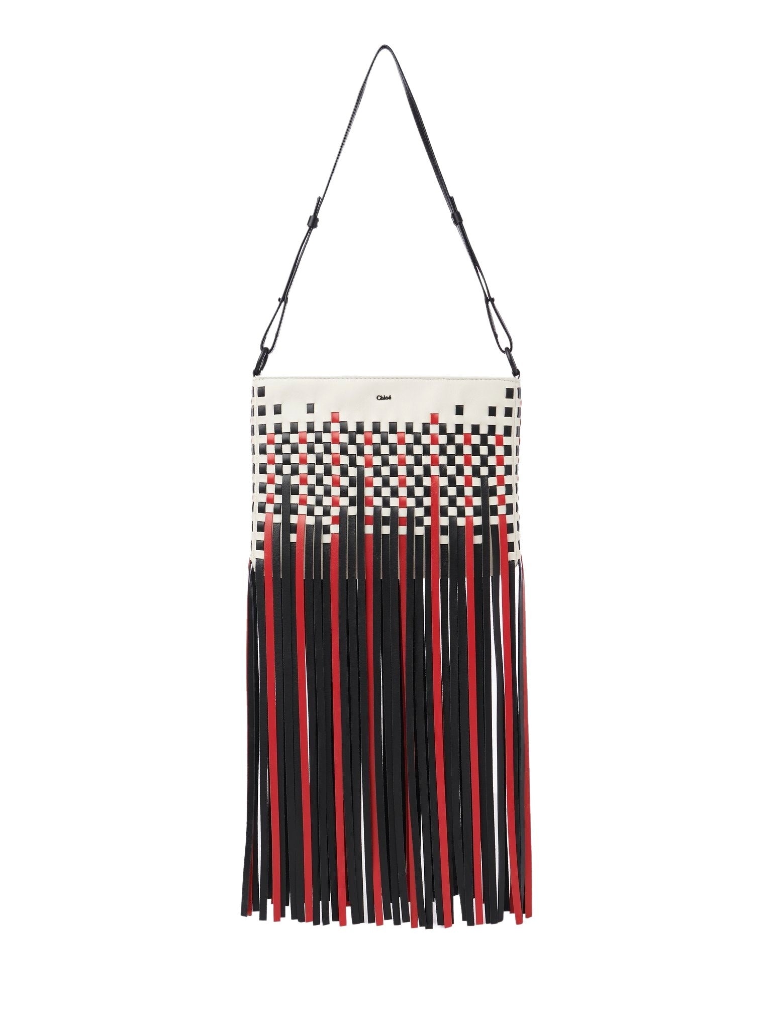 Sac pochette porté épaule Fast Girl en cuir - White & Red