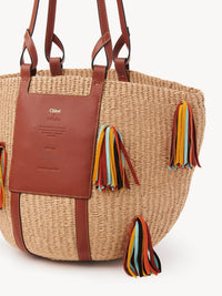 Grand sac panier pompoms Chloé - Sepia Brown