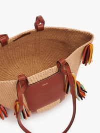 Grand sac panier pompoms Chloé - Sepia Brown