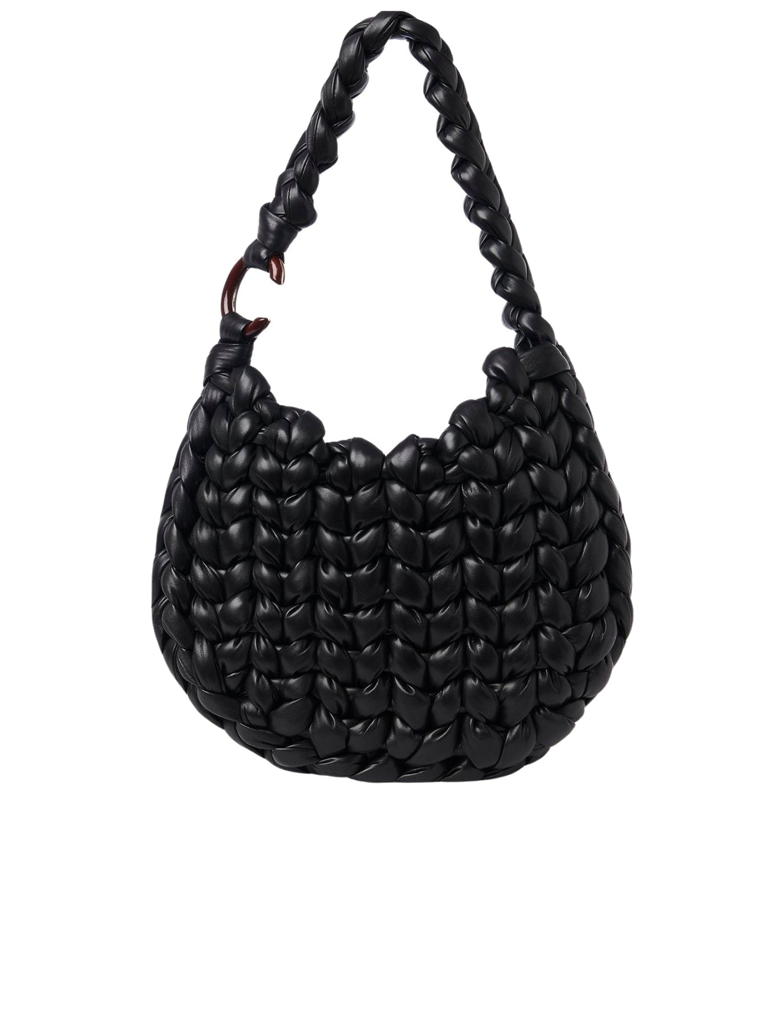Sac hobo Wooden C en cuir - Black