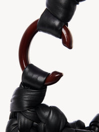 Sac hobo Wooden C en cuir - Black
