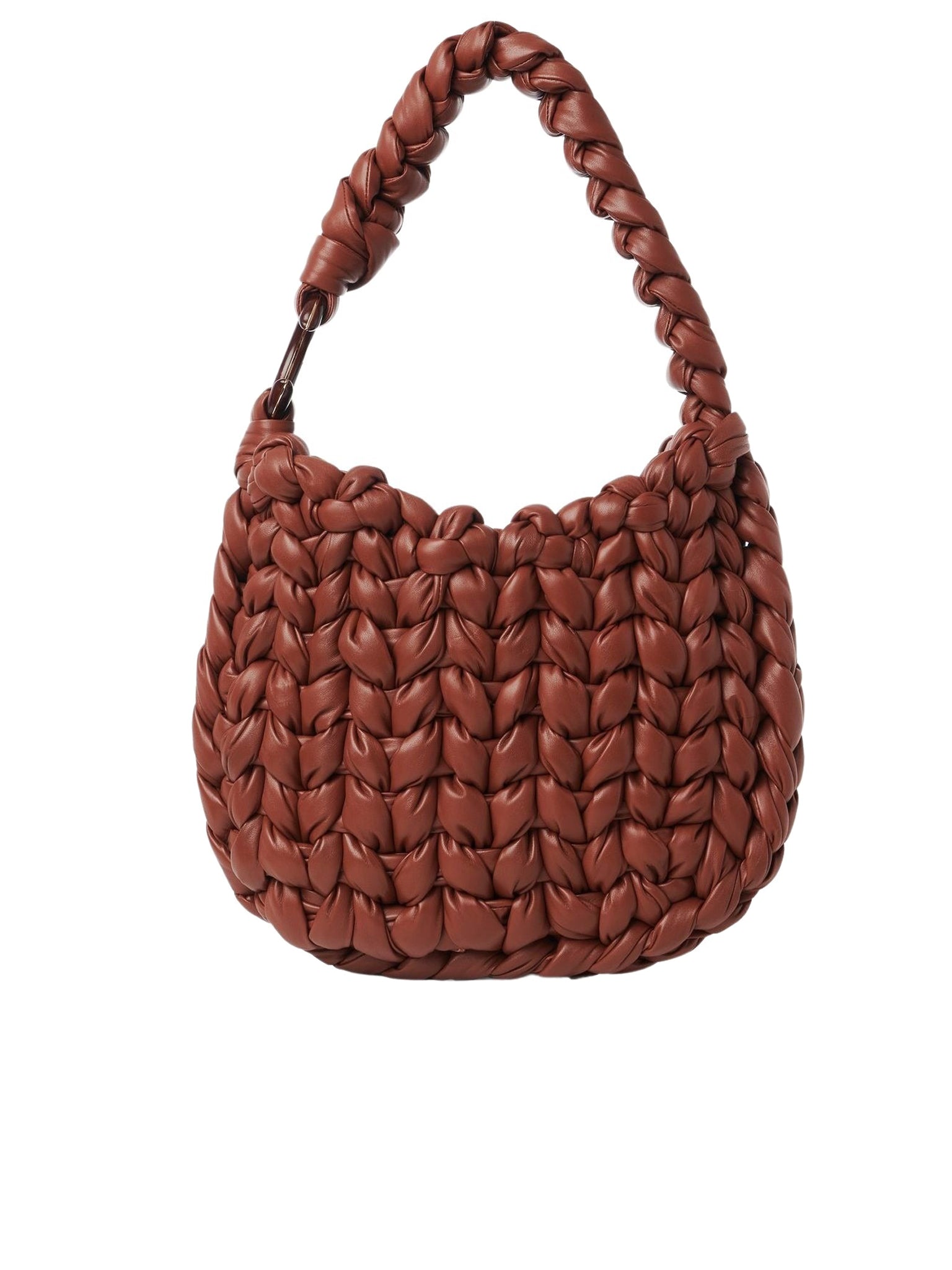 Sac hobo Wooden C en cuir - Sepia Brown
