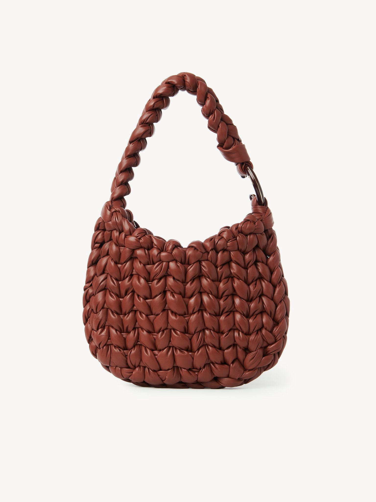 Sac hobo Wooden C en cuir - Sepia Brown