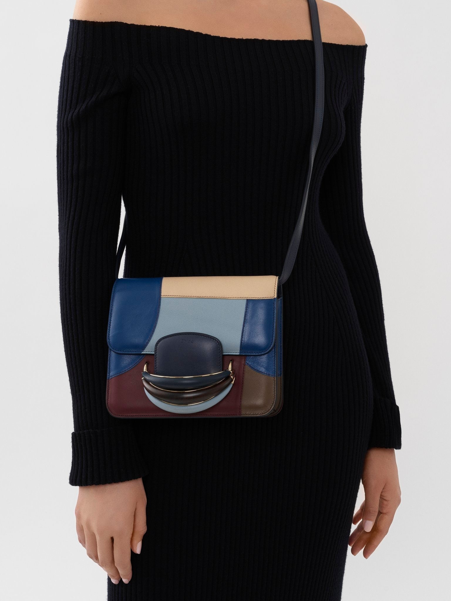 Sac à bandoulière Kattie en cuir - Multicolor Blue
