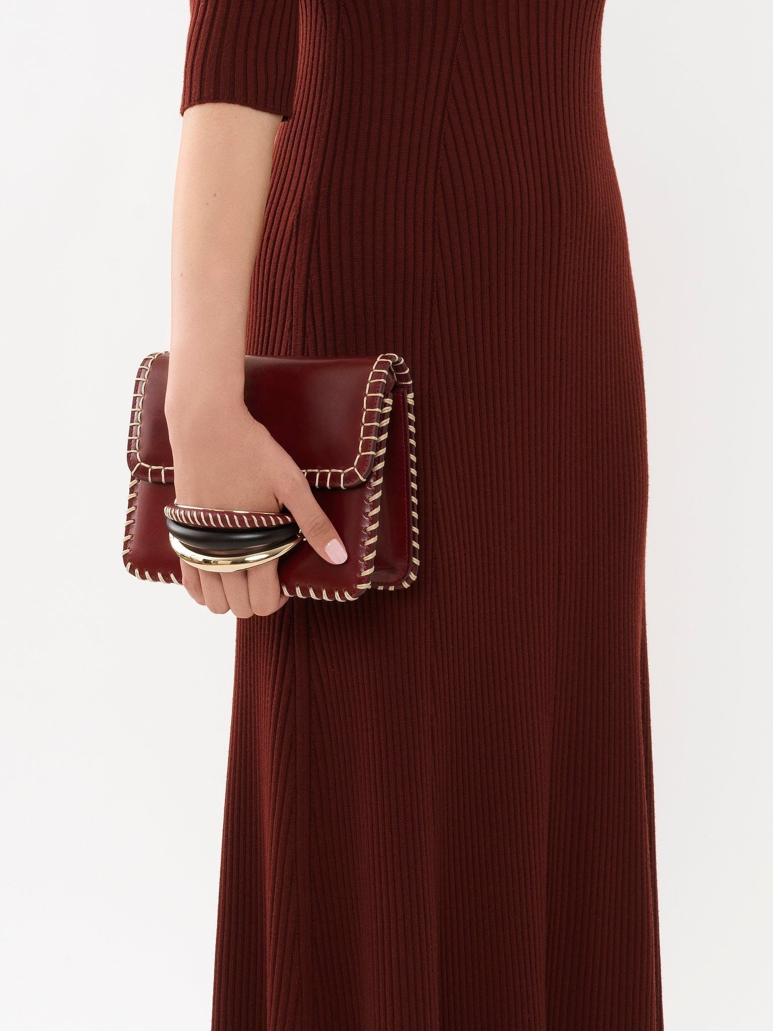 Sac en bandoulière Kattie en cuir - Dark Ruby